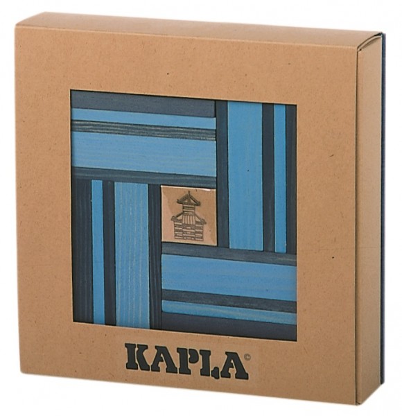 Kapla Farbe 40er Box + Kunstbuch (hellblau/dunkelblau)